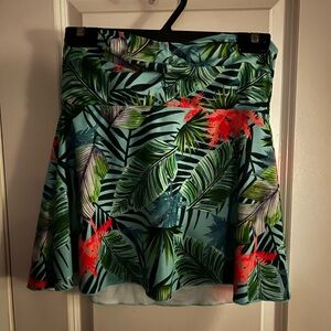 Tropical Leaf Print Swim Top